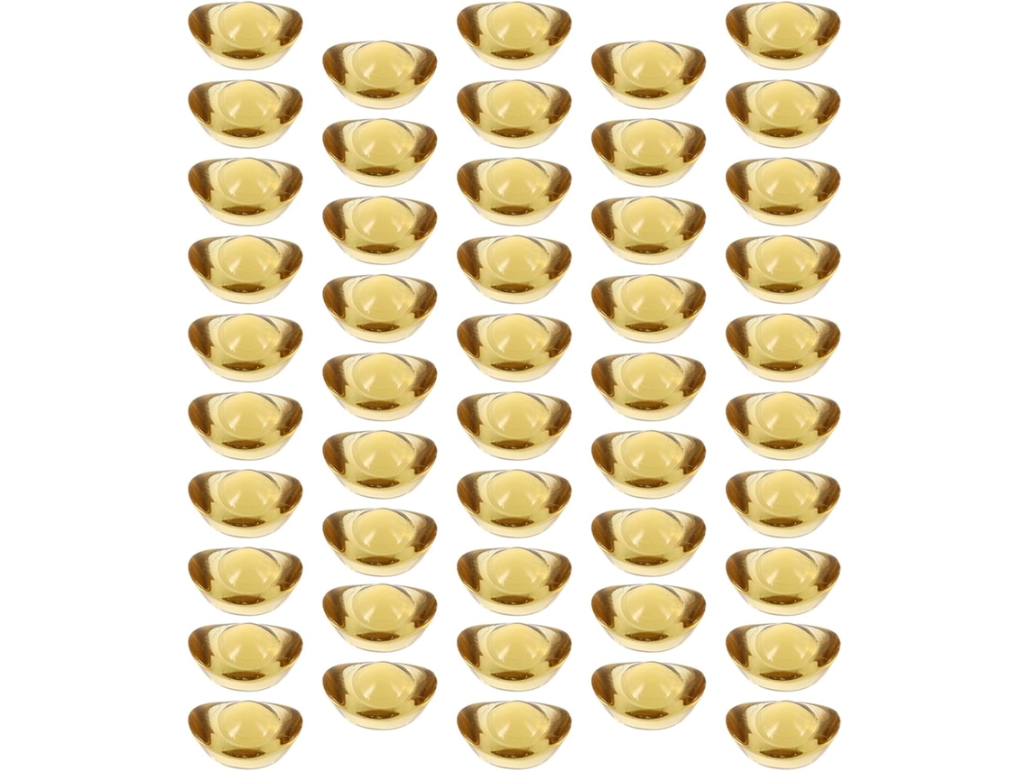 100 Peças De Pequenos Enfeites Decorativos De Cristal Em Formato De Lingote De Ouro De 14 Mm Para Decoração Criativa De Mesa E Artesan Gokoco