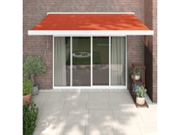 Vidaxl Toldo Retrátil 3,5x2,5 M Tecido E Alumínio Laranja E Castanho