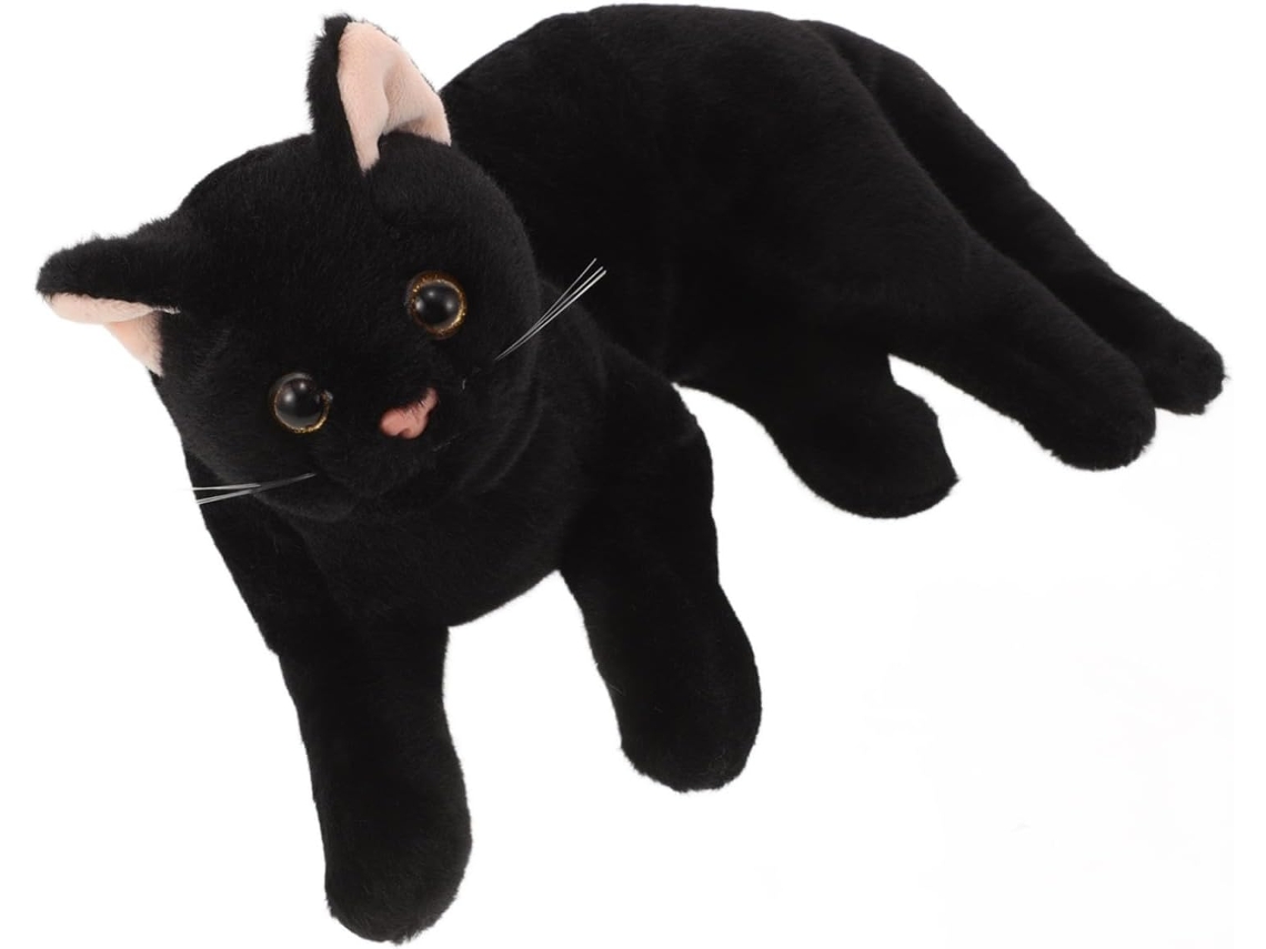 Gato De Pelúcia Preto Realista, Design Adorável E Durável, Perfeito