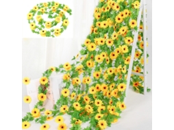 Guirlanda de Girassóis Artificiais , Flores Artificiais BRILVIBERA (4 Peças)