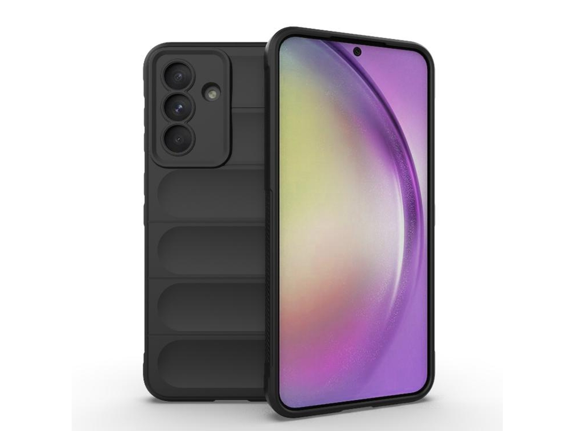 Capa Halinuia Para Samsung Galaxy A56 5g Magic Shield Tpu Flannel Preto (proteção Integral, Interior Em Flanela)