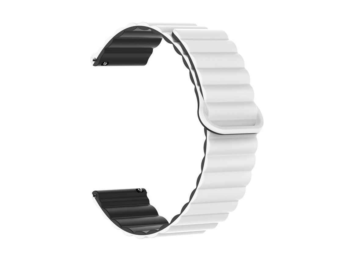 Pulseira De Silicone Bicolor Com Fecho Magnético, Compatível Com Huawei Gt6 Gt5, 22mm, Branca E Preta