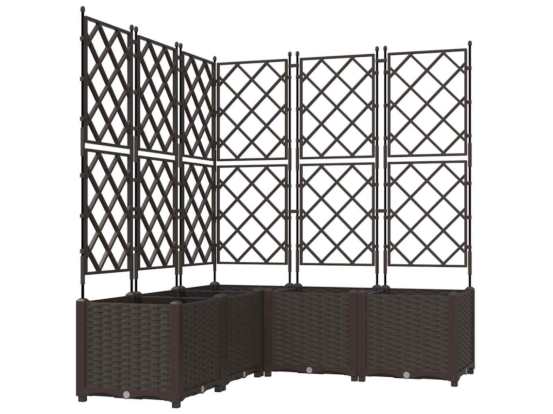 Conjunto 5 Vaso De Jardim Vidaxl Castanho Polipropileno (120 X 120 X 143 Cm)