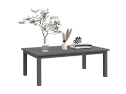 Mesa De Centro Retangular De Alumínio Com Tampo Ripado Para Uso Interno E Externo, 100 X 60 X 37 Cm, Cor Marrom