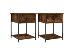 Bedside Table, Bedside Tables Vidaxl Marrom Madeira Processada (n/a)