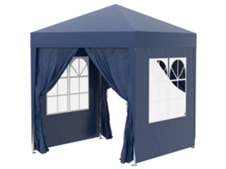 Gazebo Dobrável 2x2m 4 Painéis Laterais Janela Porta Oxford VELTRIX