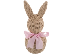 Coelho Rattan Sintético Trançado Decoração Rústica Páscoa Centro Primavera Enfeite Prateleira Lareira 1 Claro GOKOCO