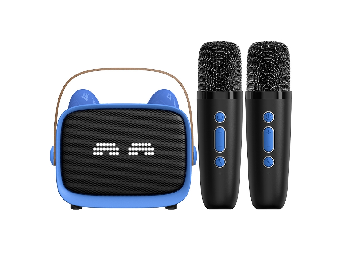 Karaoke sem fios MISSCA com coluna de som infantil, microfone integrado, azul