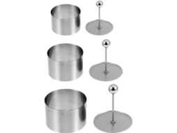 Conjunto De 3 Moldes Redondos Em Aço Inoxidável Com Empurradores Para