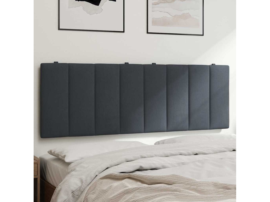 Vidaxl Almofadão De Cabeceira Hanko 120 Cm Veludo Cinzento-escuro