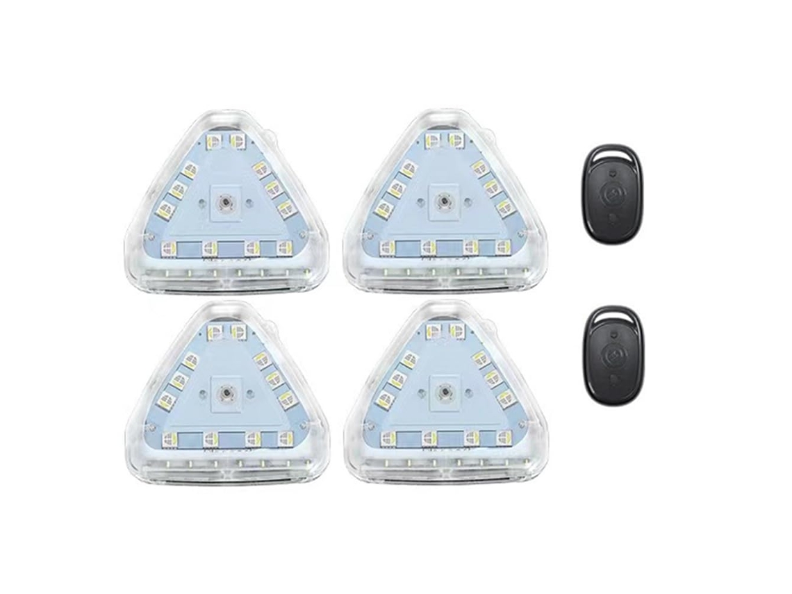 Luz Estroboscópica De Advertência Em Led, Luz De Bicicleta Em Led Com Controle Remoto, Luz Controlada, 4 Luzes