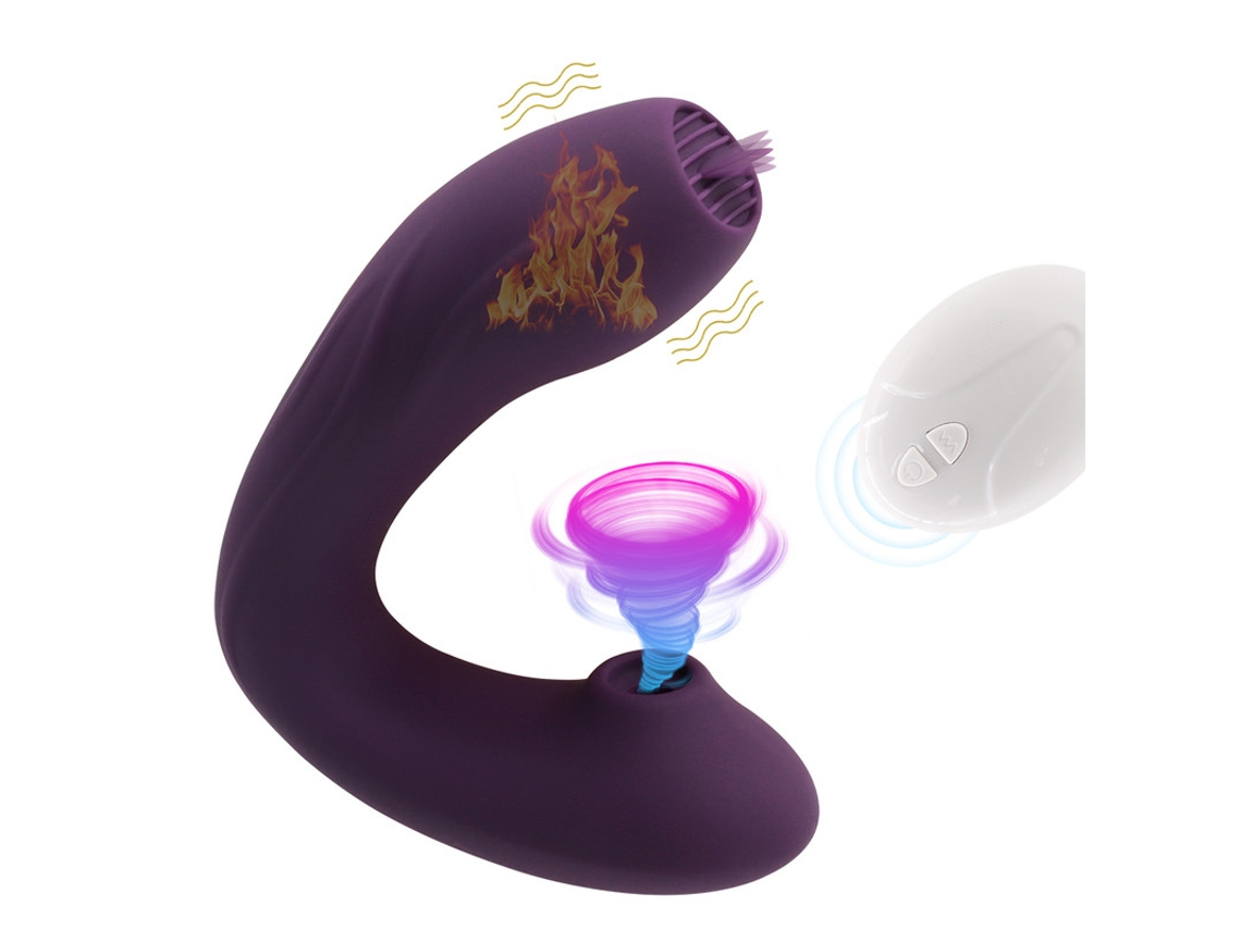 Vibrador De Lamber E Chupar Lngua Com Controle Remoto Sem Fio Vestvel Para Mulheres (roxo) Bestvite