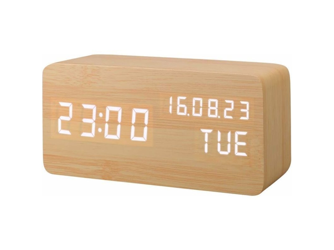 Relógio Despertador Led com Temperatura, Umidade, Calendário, Brilho Ajustável | S/MARCA
