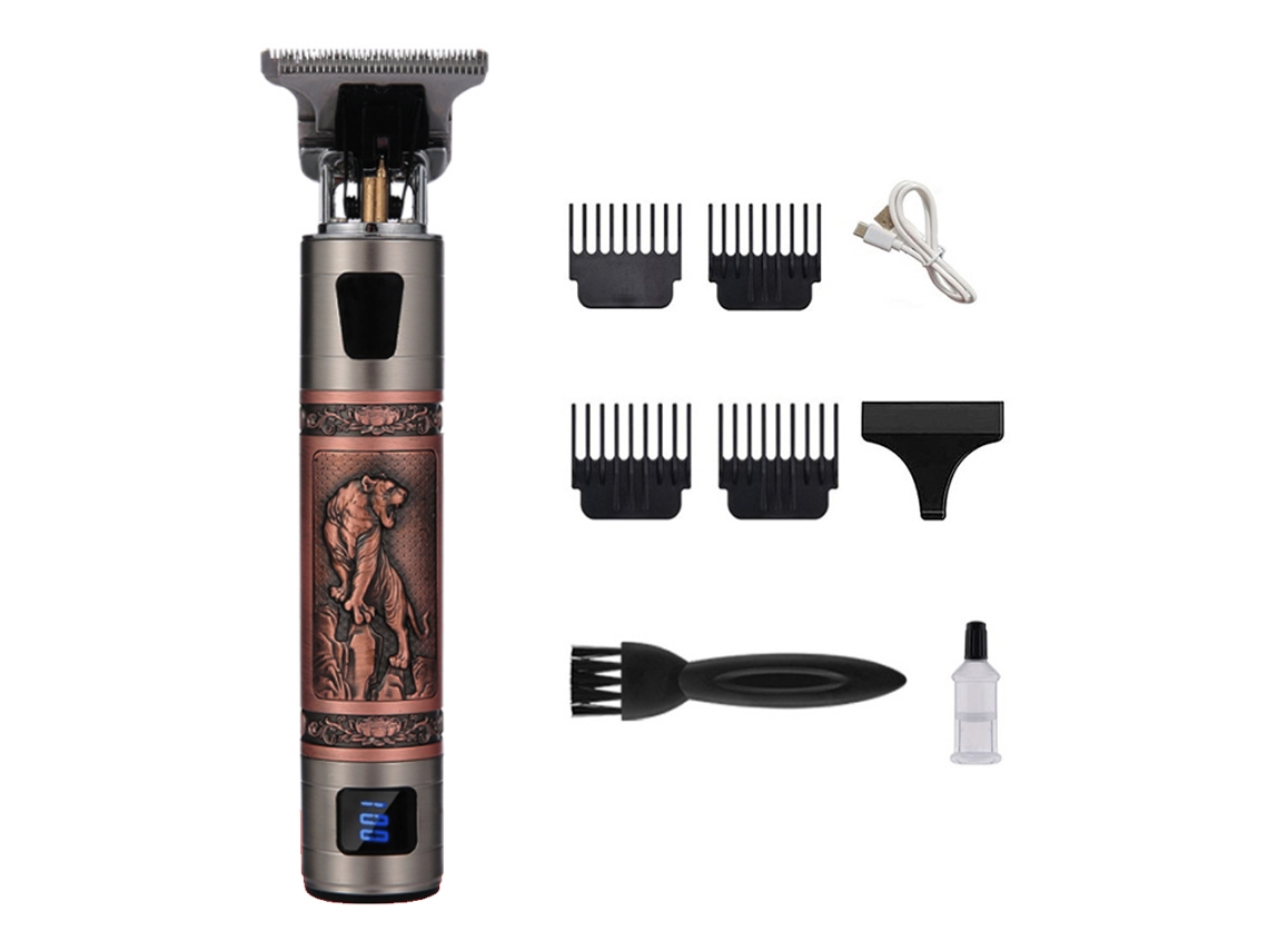 Aparador de Cabelo para Homens Aparador de Barba Zero Gapped para Barbeiro Aparador de Barba Sem Fio Display Lcd