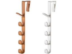 Gancho de Porta com 2 Furos, Sem Necessidade de Furar. Gancho para Instalação Atrás da Porta, Porta de Armário BRILVIBERA