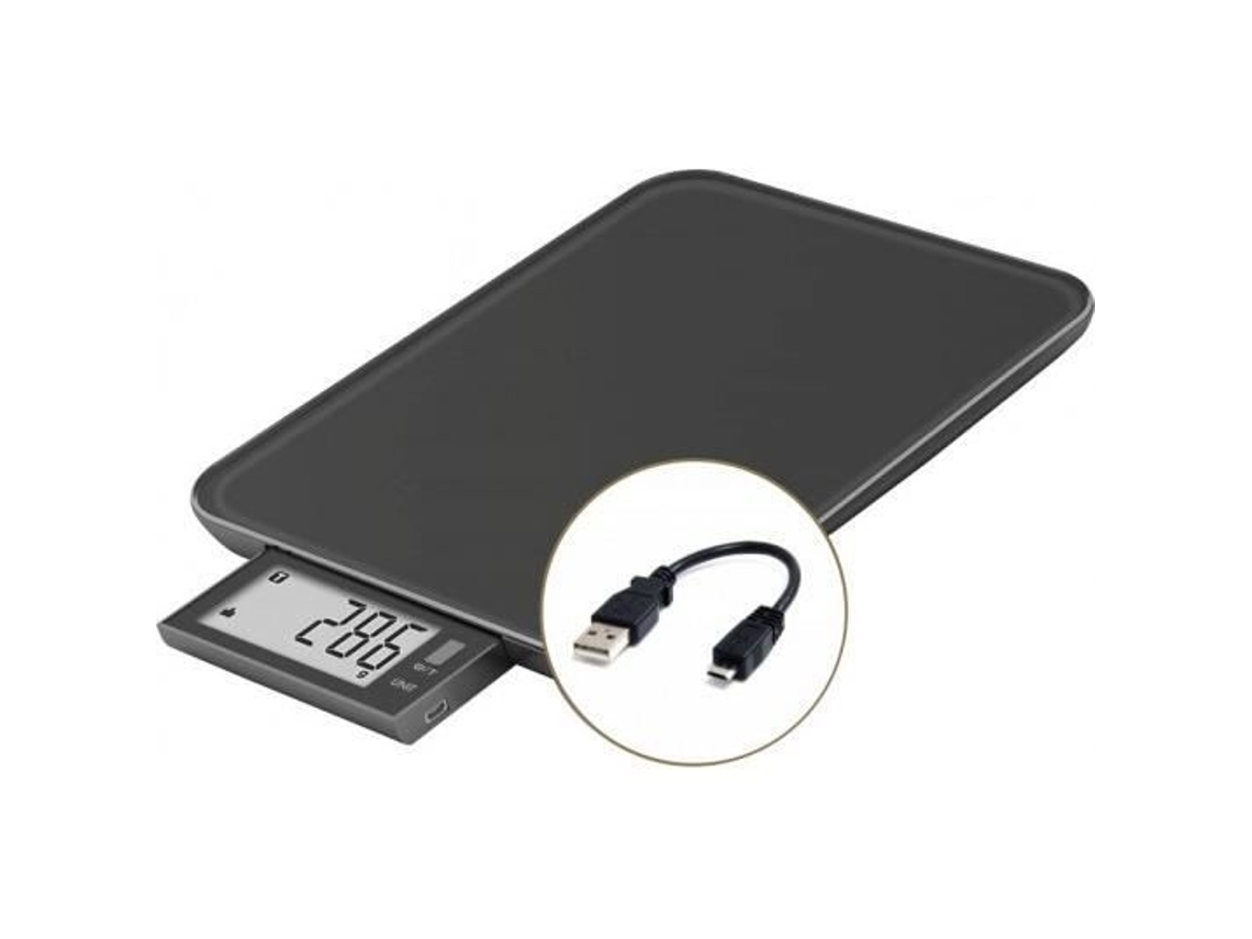 Balança Culinária Slide 10 Preta Usb Reparável Brilvibera