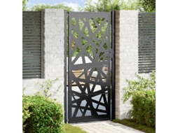 Vidaxl Portão De Jardim Preto 100x200 Cm Aço Design Leve