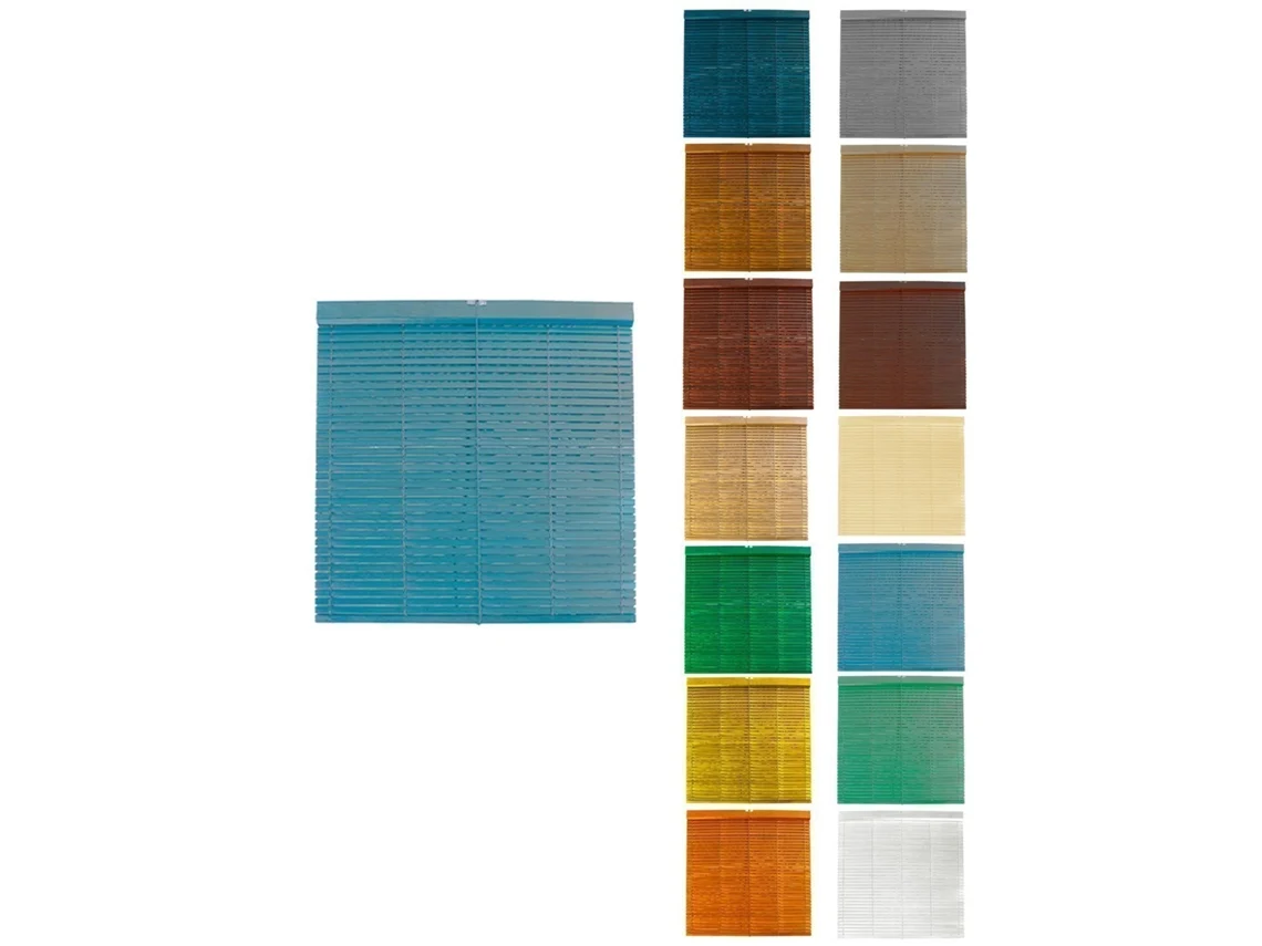 Persiana De Madera Alicantina Con Polea Metálica - Estor Enrollable Para Ventanas, Puertas, Salón Azul (pintada) 57 X 85 Cm
