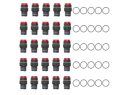 25 Peças Interruptor De Botão Pressionável 16mm 5 Pinos Com Luz De Trava Automática