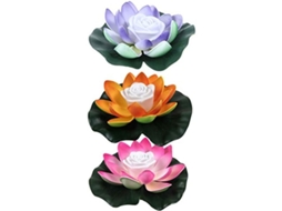 Lâmpada Solar Led Nova Line de Lotus, 18cm, Pacote de 3