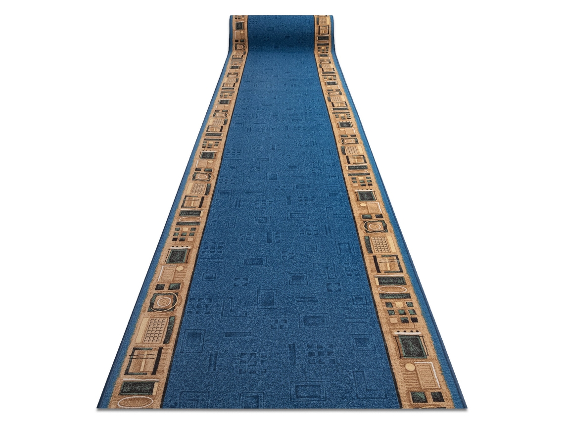 Passadeira Base Antideslizante Jena Azul 100Cm