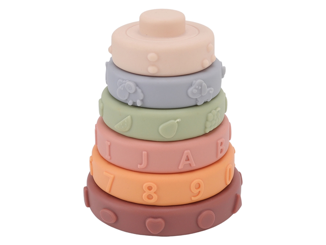 Mali 6pcs Brinquedo de Arco Macio Empilhamento Encaixe Sensorial Educativo Bebê