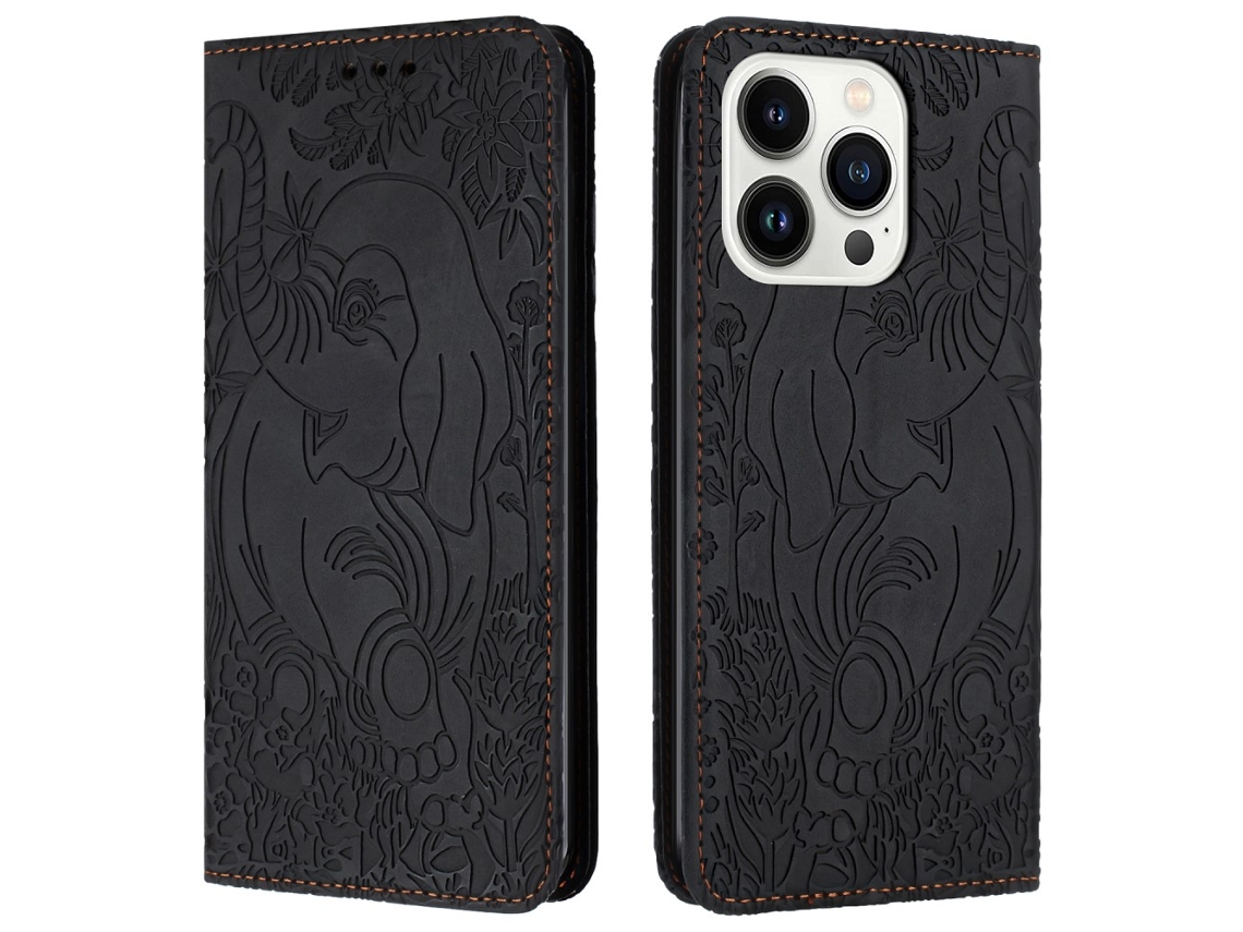 Capa Em Couro Pu, Preto, Para Iphone 16pro Max