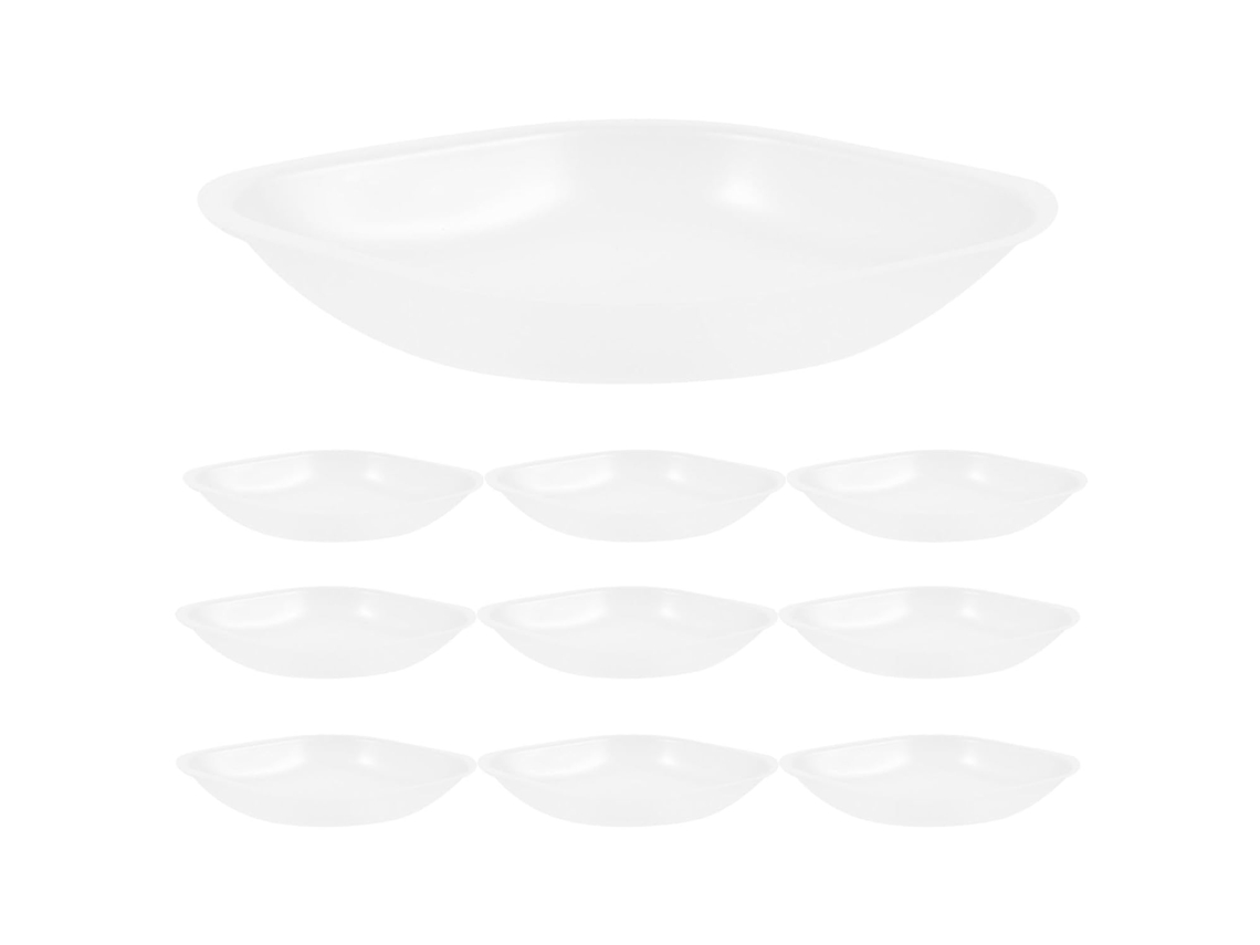 Conjunto De 20 Bandejas De Pesagem De Plástico Branco Para Sólidos E Pós, Com Formato Específico.