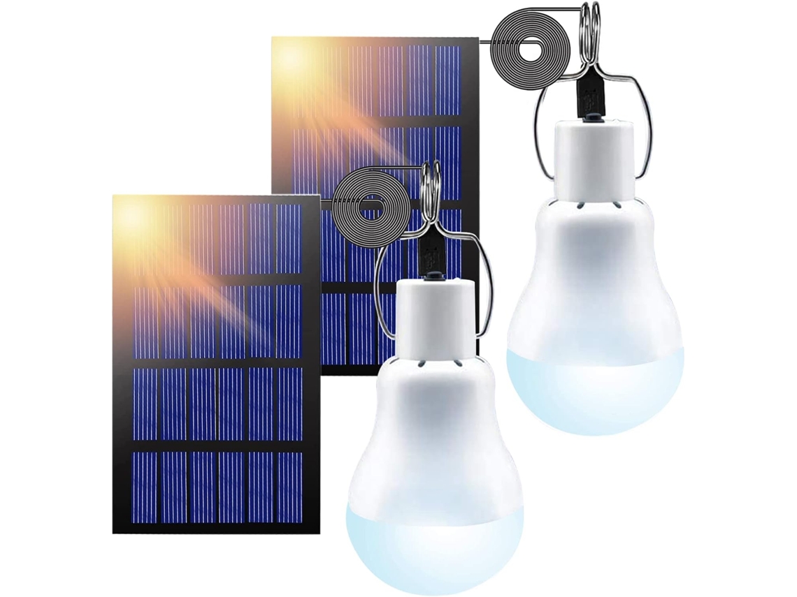 Lâmpada Solar Led, Conjunto de 2 para Camping, Caminhadas AQUAFORGE