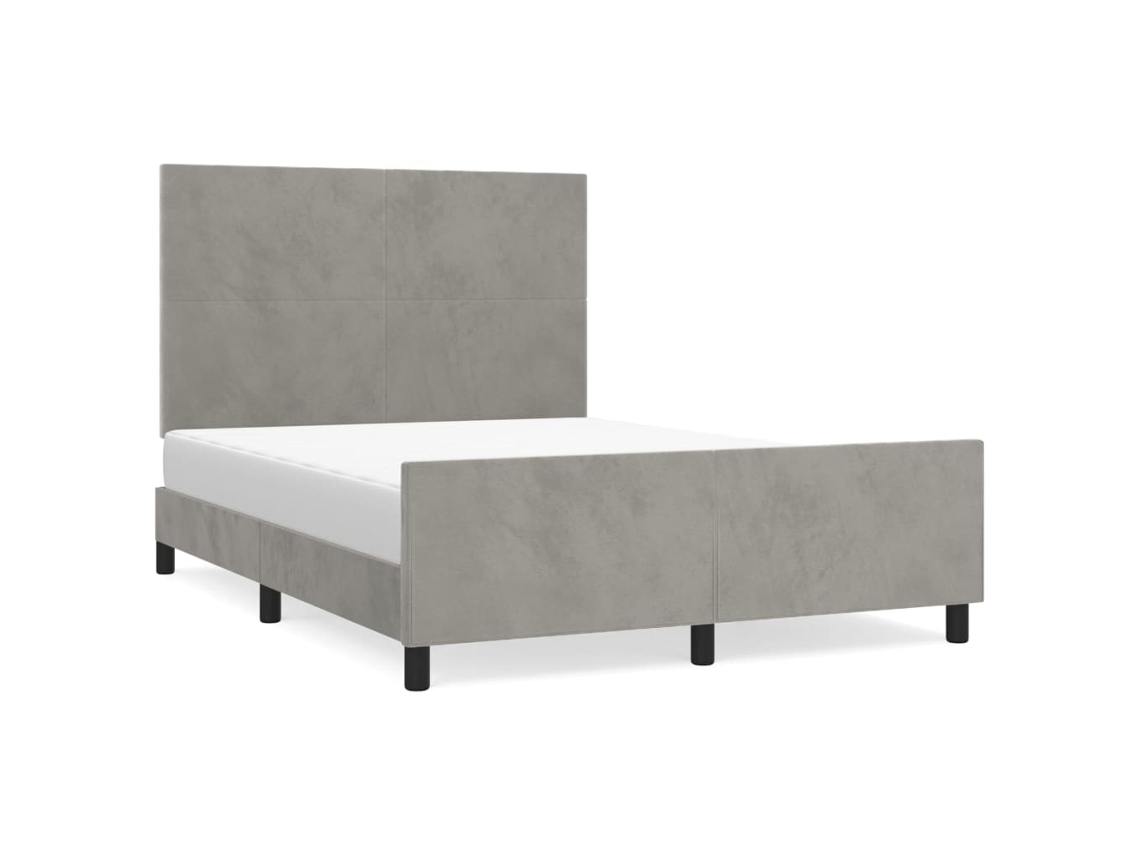 Bed Frame With Headboard, Bed Frames With Headboards Vidaxl Cinzeto Veludo (140 X 190 Cm)