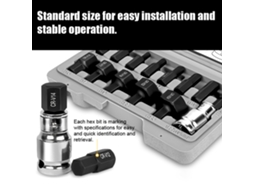 Kit De Soquetes Laxiscreed 1/2" Com 14 Peças Para Reparações Automotivas E Manutenção De Máquinas