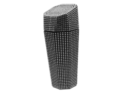 Carro Lixeira Em Abs Branco Com Strass Brilhantes, Design Exclusivo.