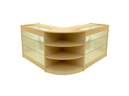 Conjunto de Balcões Comerciais MonsterShop Apollo, Maple, 2xK1200 1xLM60, MDF e Vidro Temperado