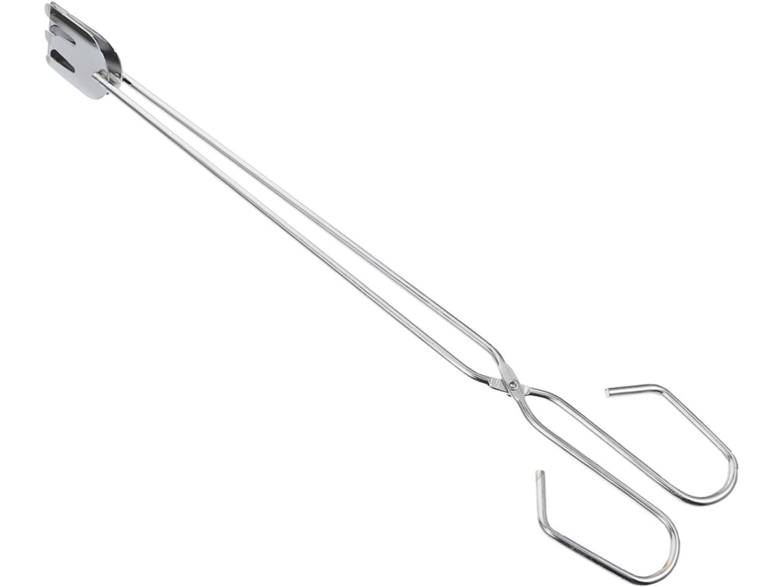 Conjunto De 5 Presilhas Cromadas Longas Para Uso Em Churrasqueiras Ao Ar Livre Com Proteção Contra Queimaduras