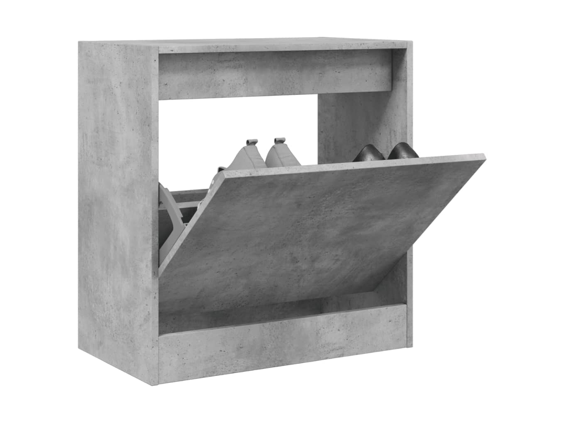 Vidaxl Sapateira 60x34x63,5 Cm Derivados De Madeira Cinzento Cimento