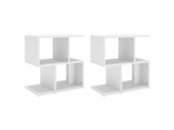 Conjunto de 2 Mesas Cabeceira 50x30x51,5 cm Derivado da Madeira Branco MAISON EXCLUSIVE