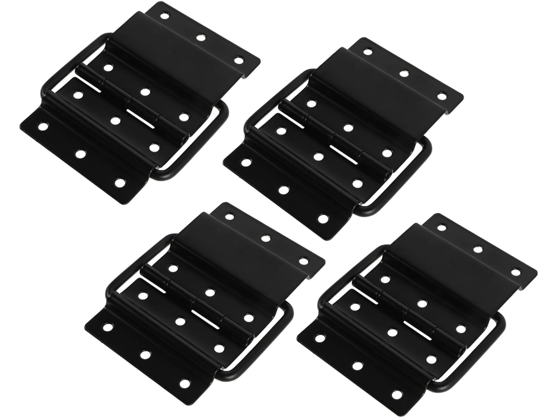 Conjunto De 4 Estojos Dobráveis Para Transporte Aéreo Com Dobradiças Removíveis, Em Liga Metálica Preta Resistente