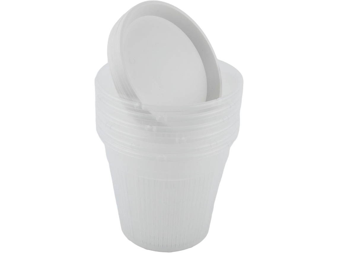 Vasos de Parede GOKOCO em Plástico Transparente, 10 cm, com Pires