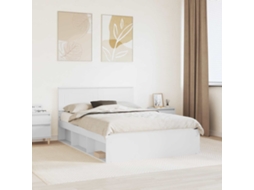 Vidaxl Estrutura Da Cama Branco 140 X 200 Cm Madeira Processada