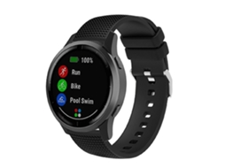 Bracelete Silicone Design em Grade 18Mm com Fivela Prateada para Huawei Talkband B5 Preto