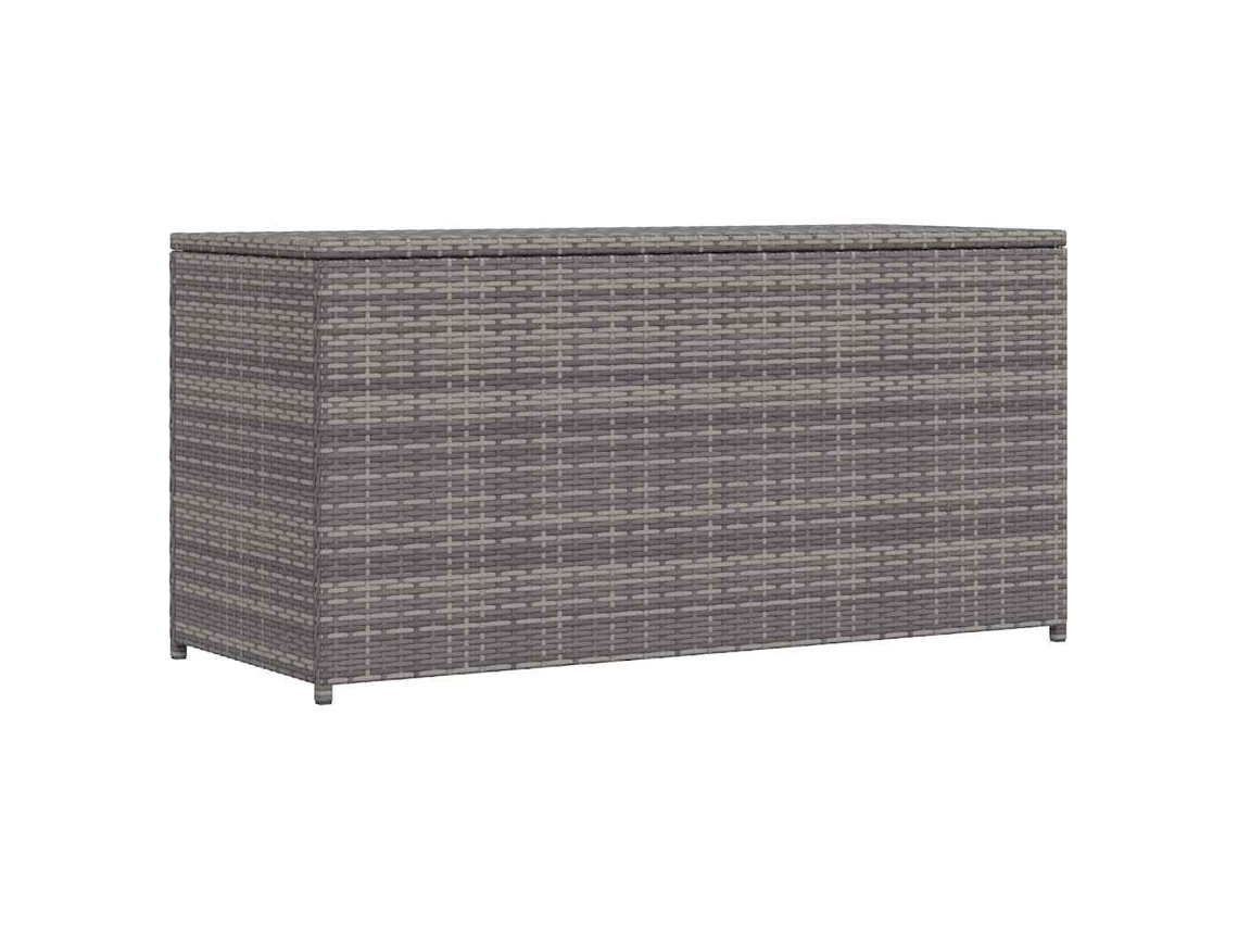 Vidaxl Caixa De Arrumação Para Jardim 120x50x60 Cm Vime Pe Cinzento