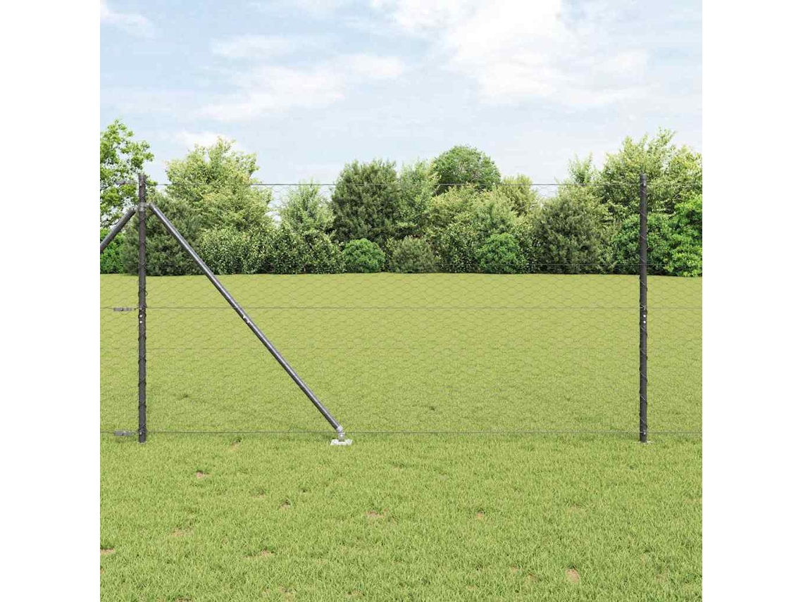 Vidaxl Cerca Hexagonal Com Poste 100 X 1,4 M Aço Revestido De Pvc