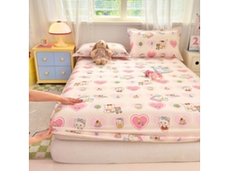 Capa de Colchão, Lençol de Baixo Estampado em Algodão Puro, Ideal para Quarto Infantil, Formato de Coração, 90x200cm PANOONA