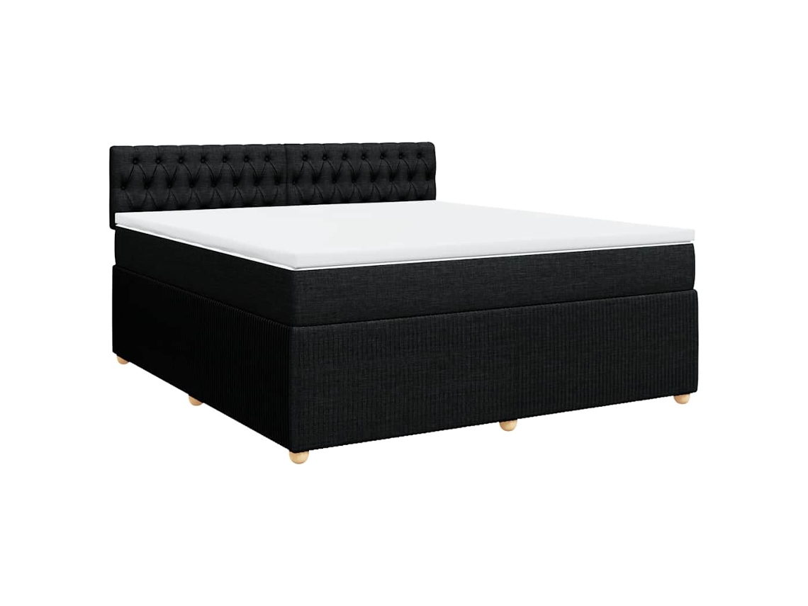 Cama com Molas/colchão 180x200 Cm Tecido Preto MAISON EXCLUSIVE