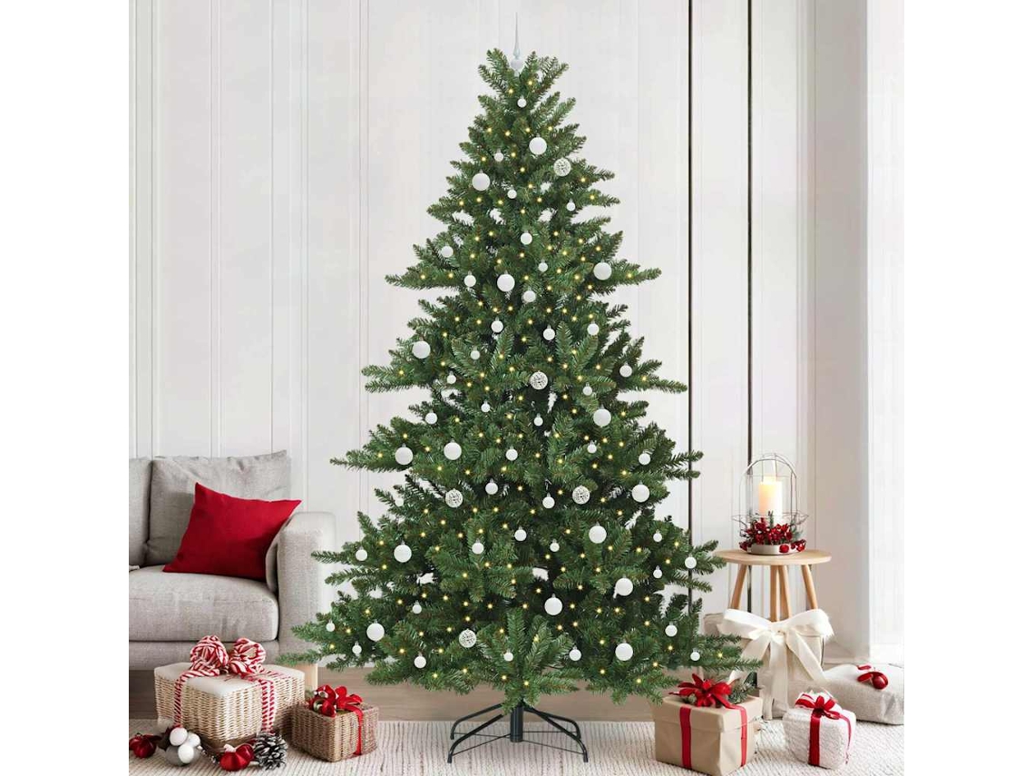 Vidaxl Árvore De Natal Articulada Artificial Verde 240 Cm Pvc E Aço