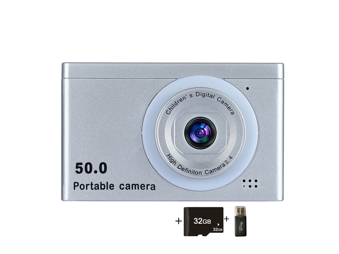 Câmara Digital Compacta Da Câmera 4k Hd Tela De 24 Polegadas Com Prata Da Luz 32g Da Suficiência Veanxin