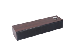 Caixas De Som De Madeira Para Computador, Soundbar Com Som Estéreo Hi Fi, Cor Marrom Luz Dourada