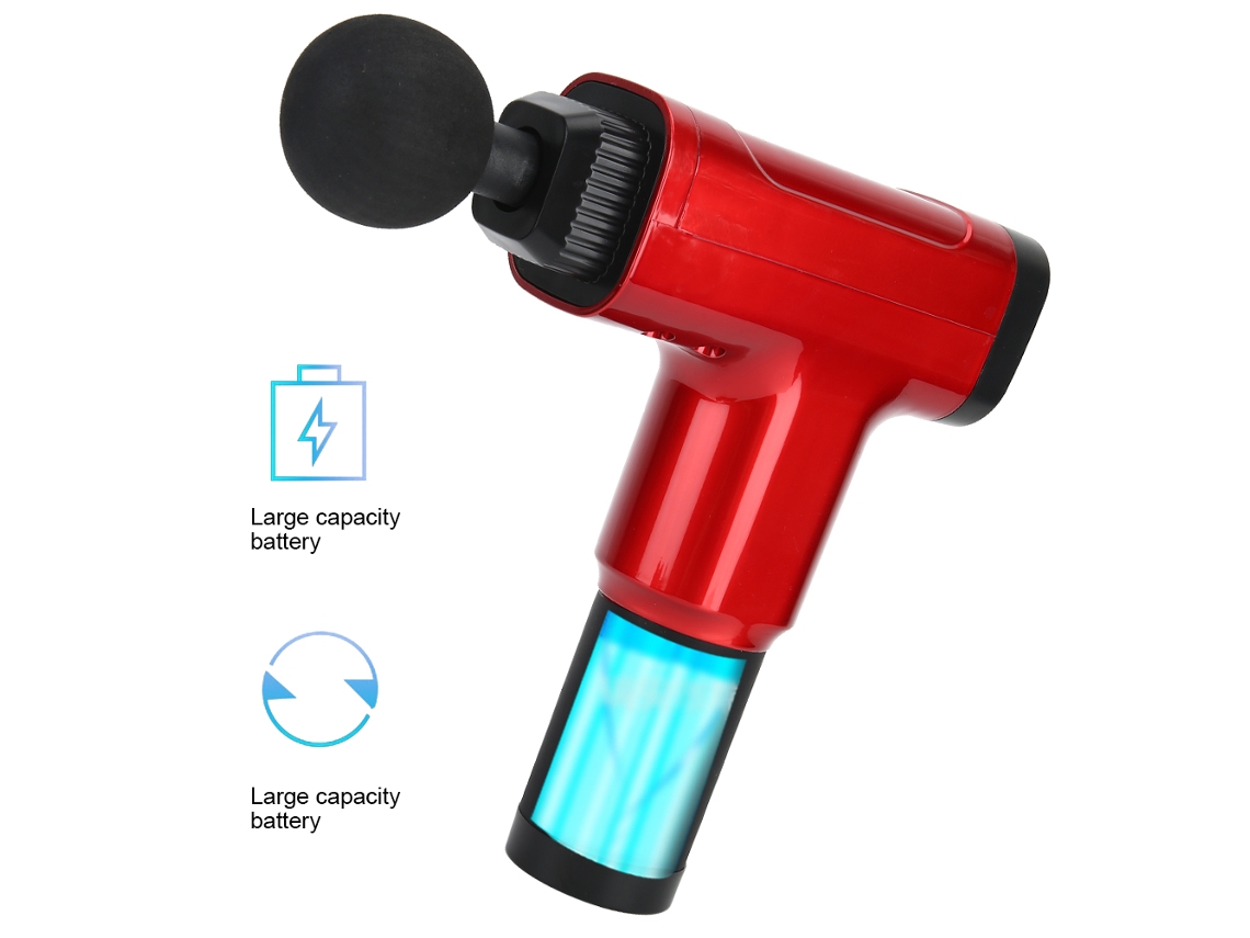 Massageador muscular elétrico portátil com 6 cabeças para relaxamento muscular e alívio da dor, com plugue vermelho europeu 100-240V. Brilvibera