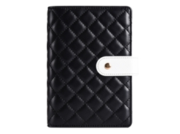 A6 Loose Leaf Binder Planner, Pu Leather Budget Cash Journal, Creative Notebook, Bread Style Black Single Cover