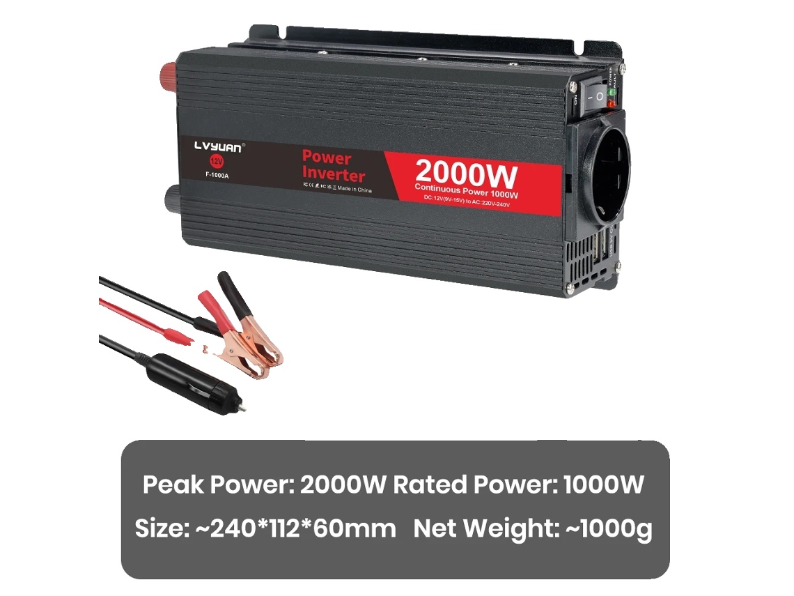 Inversor De Potência, Conversão Eficiente, Compatibilidade Versátil, 2000w Preto 50hz